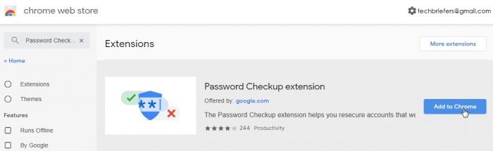 Install Google password checkup tool 1