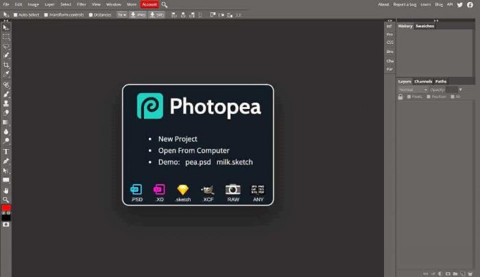 photopea: Photoshop-like photo editor