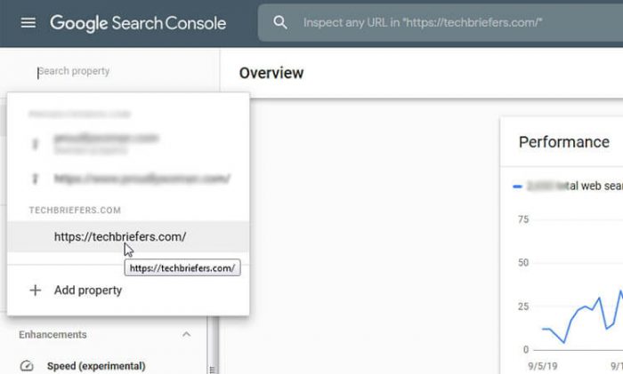 Go to New Search Console and Select Property