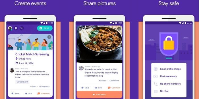 Google Neighbourly – events, pictures and security