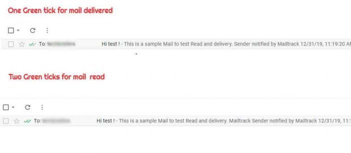 Check sent mail status by mailtrack tracking in Gmail