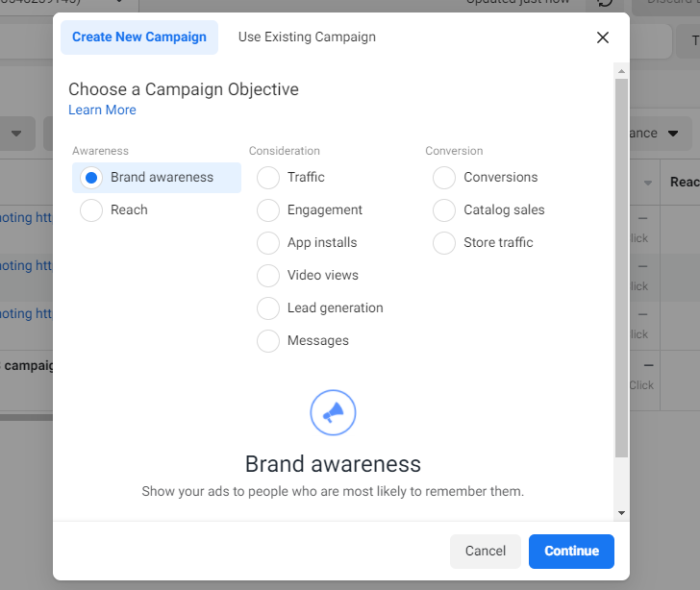 Step to create Facebook Ads Campaign