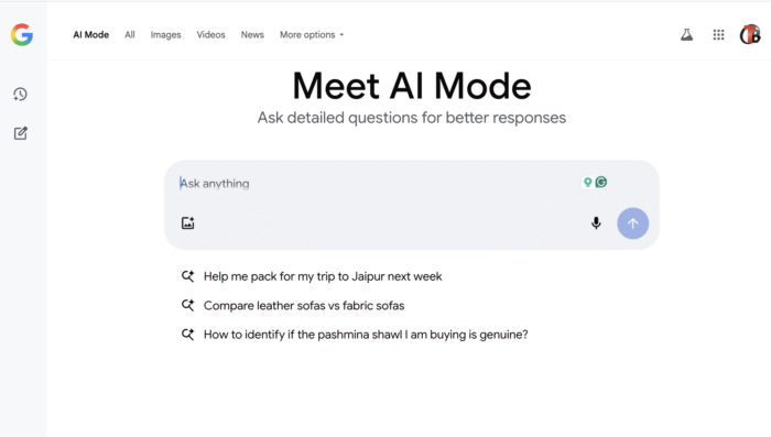 Access Google AI mode